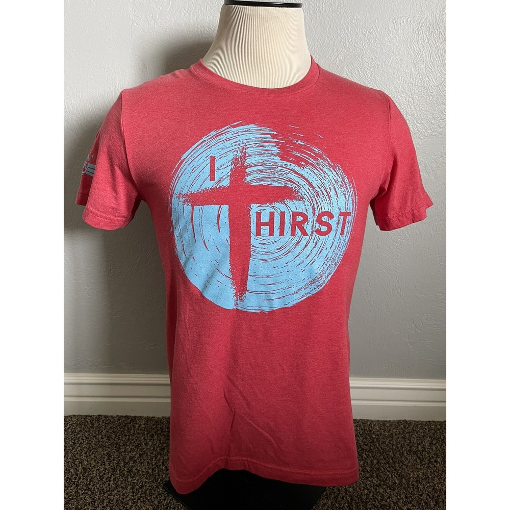 Bella Canvas Mens Medium Christian Short Sleeve Red & Blue T Shirt